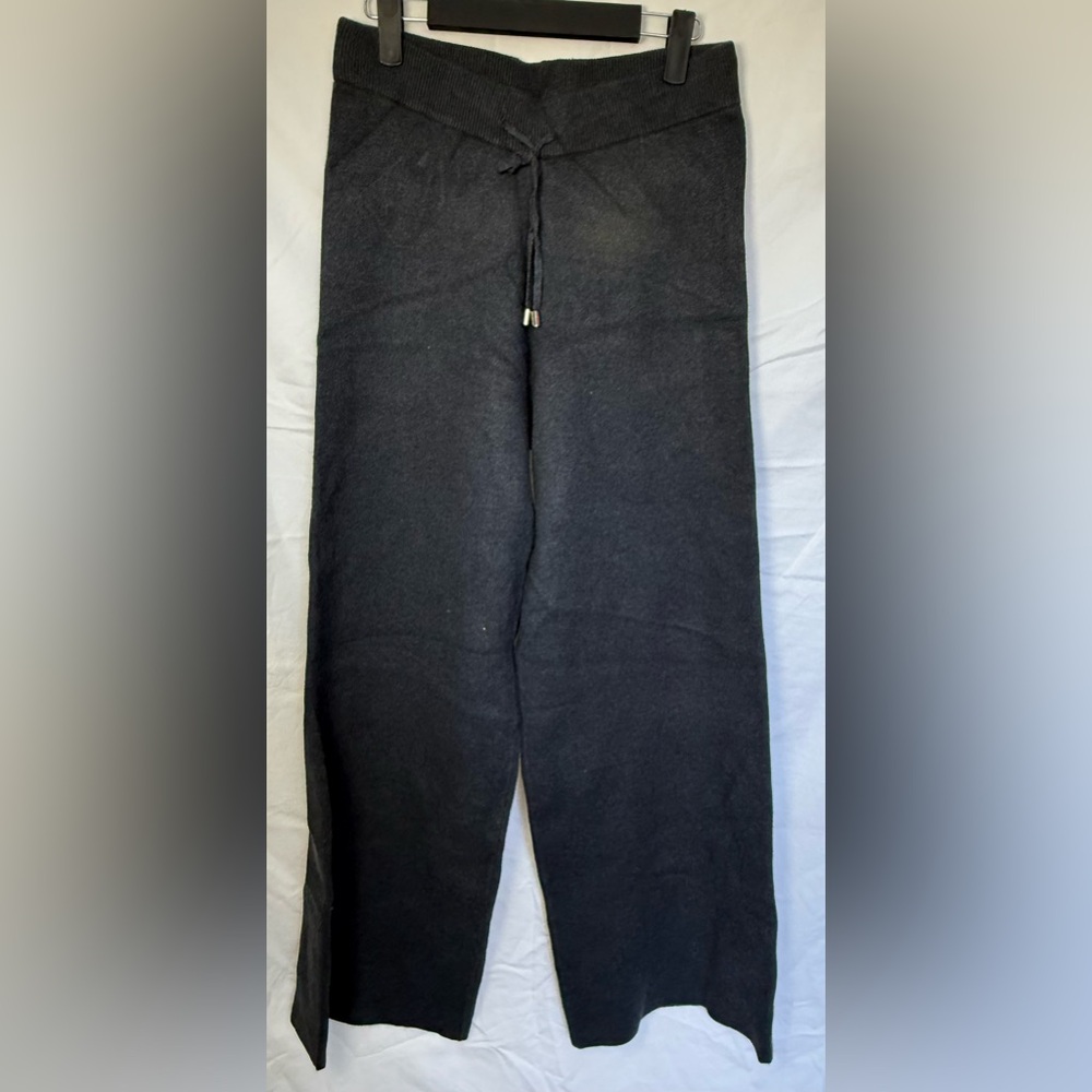 Magaschoni Black Knit Wide Leg Lounge‎ Pants Drawstring Waist NWT Size S